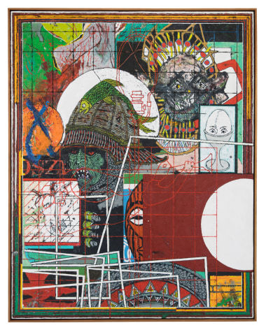 Zachary Armstrong, "Red Painting", 2017, encaustic and oil on canvas in artist frame, 60 inches by 48 inches.