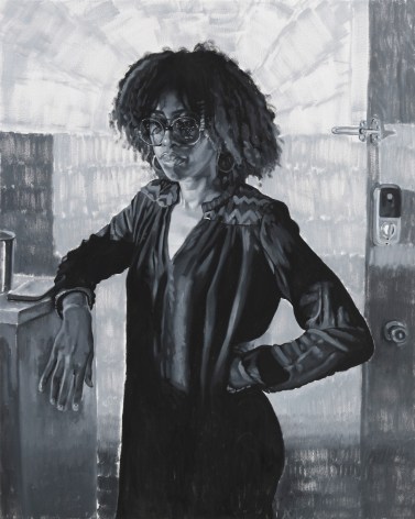 This is an image of a painting by Kohshin Finley made in 2022 titled: Portrait of Nia.