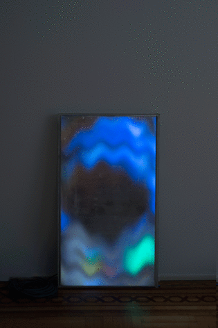 Luca Dellaverson &quot;10 Things I Hate About You&quot;, 2015 Epoxy, plexi glass, LCD monitor, and pirated digital file 41-1/2 x 24-1/2 x 1-1/2 inches