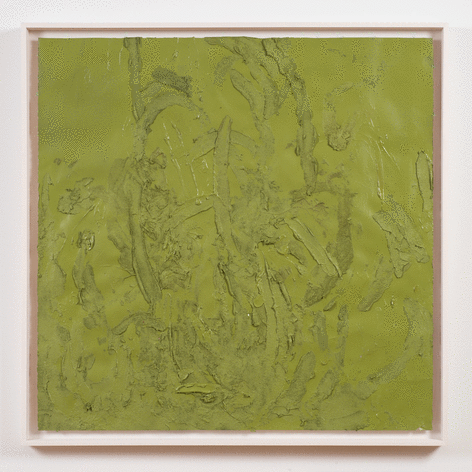 Kianja Strobert &quot;Green&quot;, 2016 Acrylic, pumice, rubber, and enamel on paper 38-1/2 x 38-1/2 inches