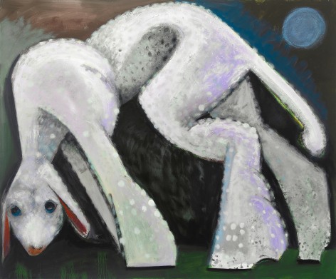 This is an image of a painting made by Antone K&ouml;nst in 2023 titled: Lamb.