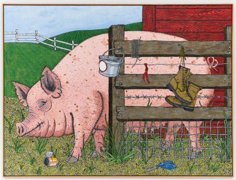 This is an image of a painting by Zachary Armstrong made in 2022 titled: Pig.