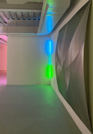 installation view of Light is the Object including one Light Catcher and one Light Sentence