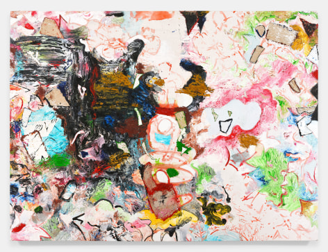 Large painting, oil-based paint, enamel paint, and mixed media on linen.