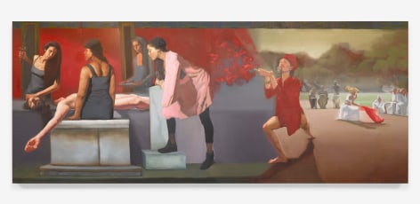 Sylvia Maier The Beheading, 2020 Oil on canvas 67 x 136 in.