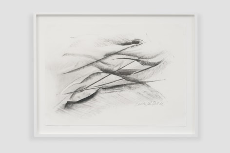 Laddie John Dill Study for EST V, 2022 Graphite and charcoal on paper 17&frac12; x 24 in. 21&frac14; x 27&frac34; in. (framed)