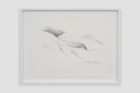 Laddie John Dill Study for EST I, 2022 Graphite and charcoal on paper 17&frac12; x 24 in. 21&frac14; x 27&frac34; in. (framed)