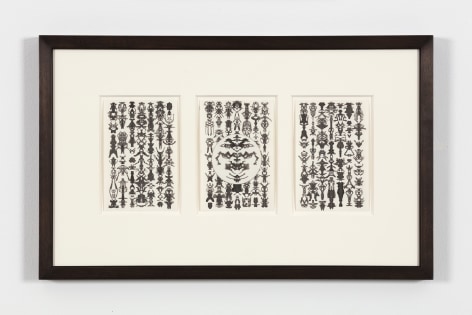 Bruce Conner TRIO 31-29-32, 1975 ink each card: 6 x 4 in. (15.2 x 10.2 cm) frame: 13 1/4 x 21 1/4 in. (33.7 x 54 cm)