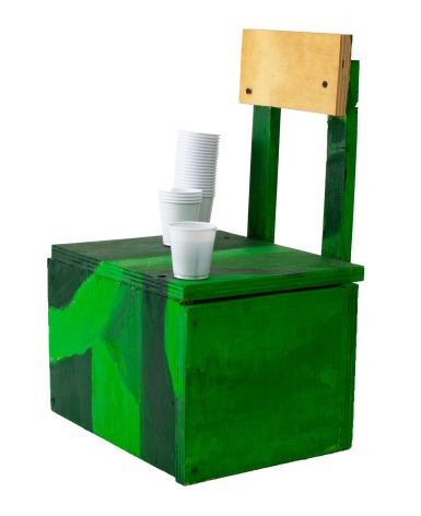 Holly Harrell  Forbidden Soda Stand 1, 2020  Wood, paint, plastic cup, resin