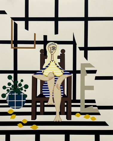 Farah Atassi, Seated Woman with Yellow Hair 2