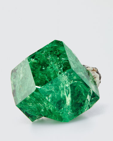 Tsavorite Garnet on white background