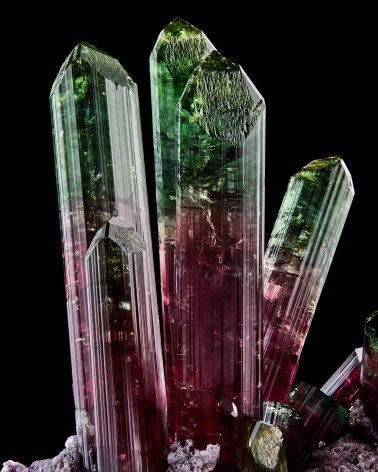 fine mineral detail photograph of tourmaline for Wilensky Exquisite Minerals Habits exhibtion.