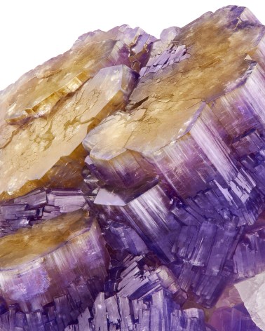 Fluorapatite (bi-color) with Cleavelandite  detail