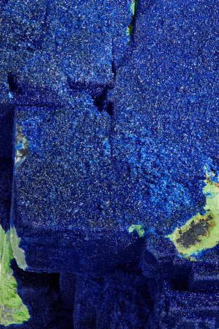 Azurite over Fluorite detail