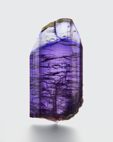 Illumination Tanzanite on White, Merelani Hills, Lelatema Mountains, Simanjiro District, Manyara Region, Tanzania 12 cm tall x 6.1 cm wide