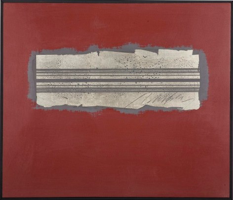 Carencro red and violet clay with white gold leaf