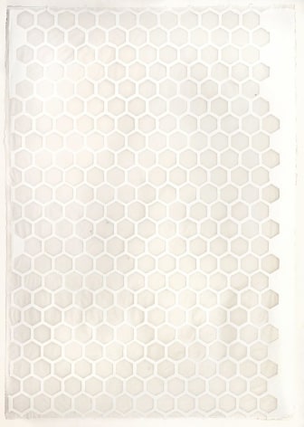White Hexagons handmade cotton and abaca paper