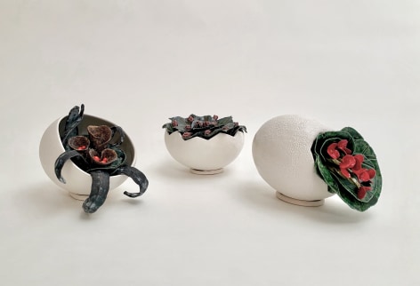 Bradley Sabin Floral Egg V and VI and VII, 2020