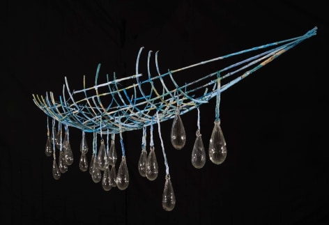 Open Water steel, wire, maps, glass