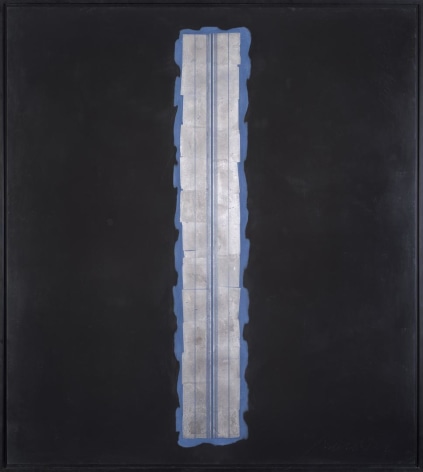Bayou Blue palladium leaf over blue and black clay