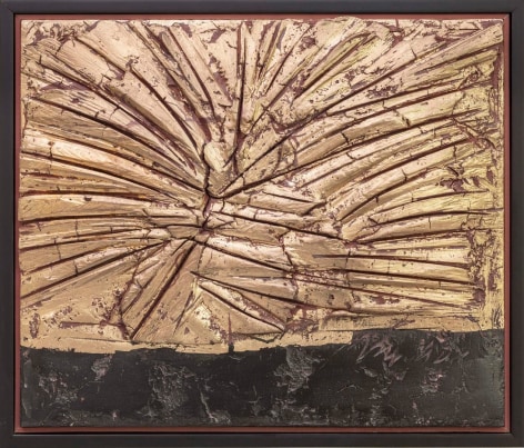 Maurepas moon gold leaf over black and mauve clay with die keen