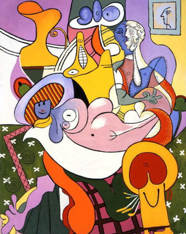 Reclining Nude with Suitors, 2001