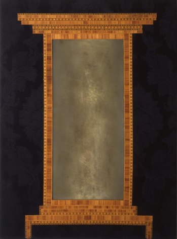 Consolle 1961 Collage, wood veneer, mirror, and fabric on wood