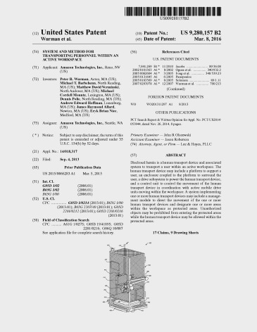 Simon Denny, Amazon Worker Cage patent (US 9,280,157 B2)