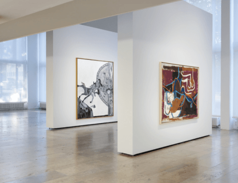 Installation view, Joe Bradley, Tobias Pils, Capitain Petzel, September 15 - October 23, 2021