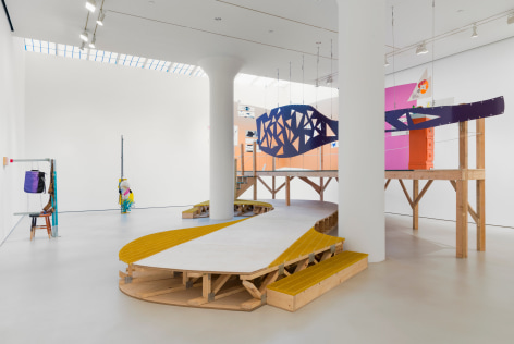 JESSICA STOCKHOLDER Installation view of&nbsp;The Guests All Crowded Into the Dining Room&nbsp;at Mitchell-Innes &amp;amp; Nash, New York, 2016