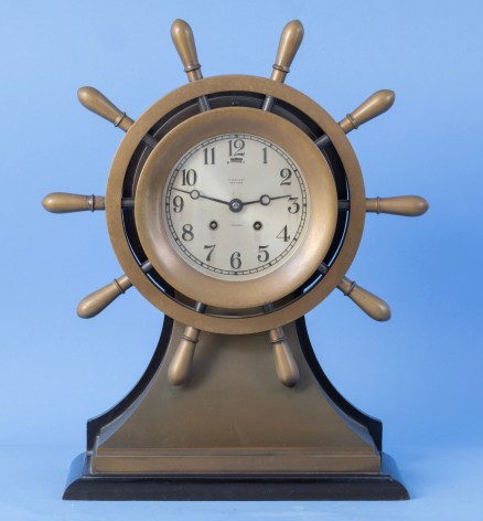 Chelsea 6 Inch Ships Bell Yacht Wheel Clock Retailed by Tiffany