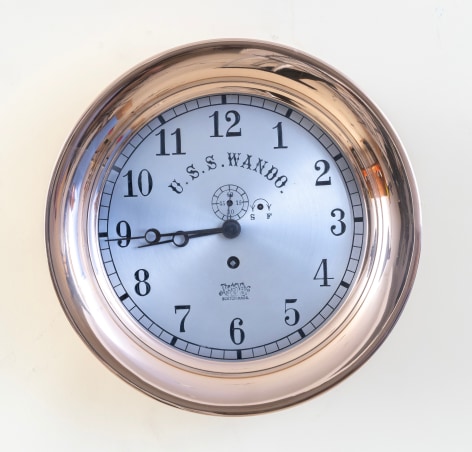 Eight day ship's Clock with the US Navy ships name Engraved &quot;U.S.S. WANDO&quot; circa 1917