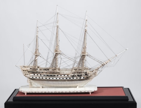 BONE MODEL OF A 56-GUN SHIP OF THE LINE Early 20th Century