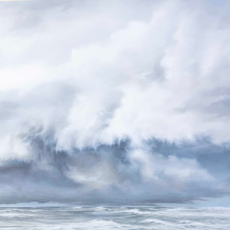 &quot; Dramatic Waves and Sky&quot; Oil On Canvas signed LA Yust