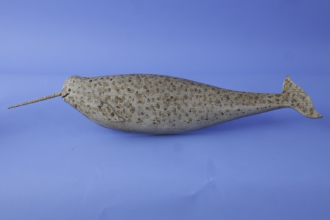 Carved Narwhal signed on the reverse &quot;C. Voorhees&quot;, American circa 1965