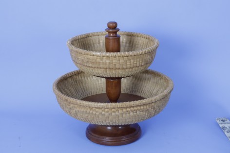 Nantucket Basket in the form of a Two-Tier Lazy Susan, American Circa 2010