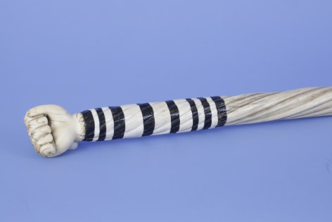 Outstanding Narwhal, Whale Ivory and Baleen Cane with Clenched Fist Grip, Mid-19th Century