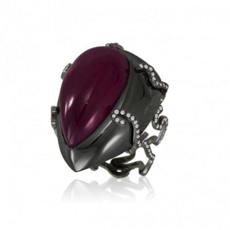 Ruby and Hematite Ring