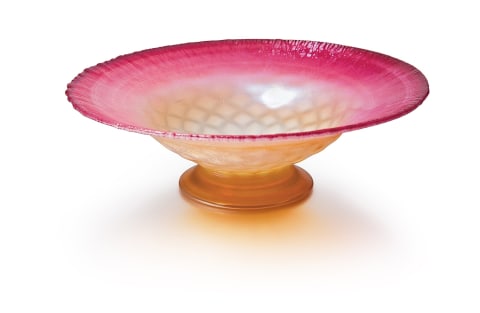 Magenta Quilted Footed Bowl