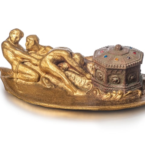 Three Men and a Chest Inkstand