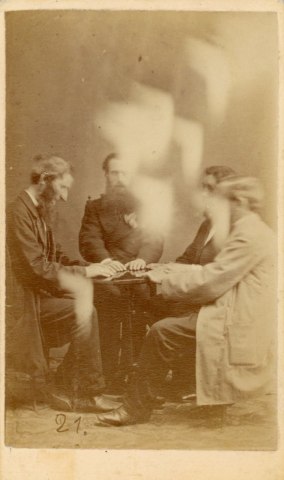 JOHN BEATTIE - SPIRIT SEANCE PHOTOGRAPH ILLUMINATED FLAMES, C. 1872-1873