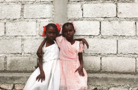 EARTHQUAKE ORPHANS: Orphans of the January 12th earthquake are gathered in a field next to Lycee Jacques, a primary school. They are under the care of FRADES, a grass roots organization which is providing foster care, Croix Des Bouquets, Haiti,&nbsp;2010.