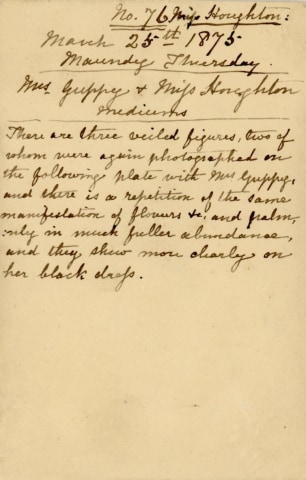 FREDERICK A. HUDSON, MRS. GUPPY &amp; MISS HOUGHTON &ndash; MEDIUMS, 1875