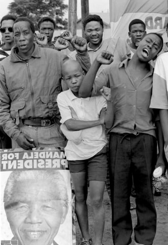 Township Campaign Rally For Mandela: A Presidential campaign rally for Nelson Mandela in Pretoria, South Africa, 1994.