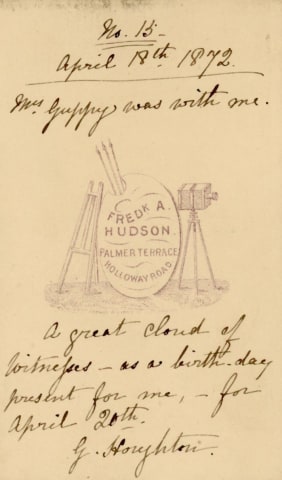 FREDERICK A. HUDSON - MEDIUM GEORGIANA HOUGHTON NO. 15 - APRIL 18TH, 1872