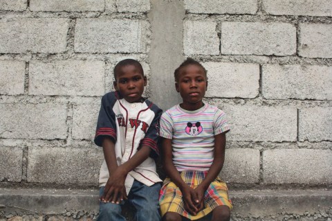 EARTHQUAKE ORPHANS: Orphans of the January 12th earthquake are gathered in a field next to Lycee Jacques, a primary school. They are under the care of FRADES, a grass roots organization which is providing foster care, Croix Des Bouquets, Haiti,&nbsp;2010.