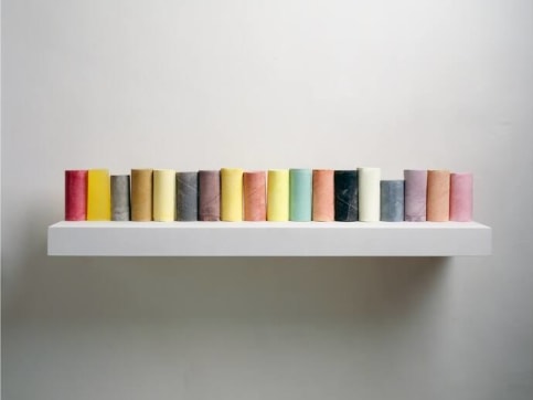 Whiteread shelf sculpture multi-color