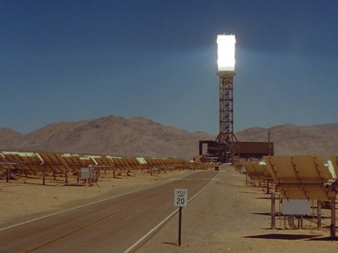 solar panels in a desert