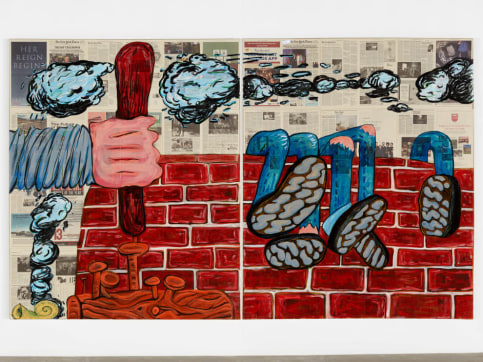 press: How Rirkrit Tiravanija appropriates Philip Guston's vocabulary to address contemporary political crises?