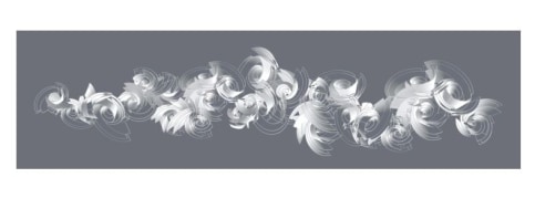 Digital inkjet print on paper showing white abstract 3D shapes on a grey background by Alice Aycock